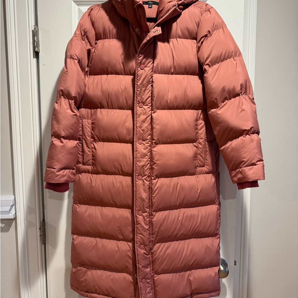 Lulu's Warm Coral Puffer Jacket